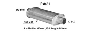 Universal muffler in the group  at  Professional Parts Sweden AB (P8481)
