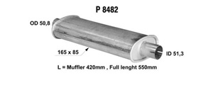 Universal muffler in the group  at  Professional Parts Sweden AB (P8482)