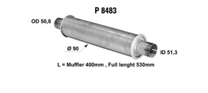 Universal muffler i gruppen Tillflligt dolda artiklar hos  Professional Parts Sweden AB (P8483)