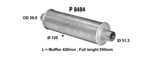 Universal muffler i gruppen Tillflligt dolda artiklar hos  Professional Parts Sweden AB (P8484)