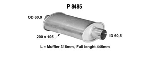 Universal muffler in the group  at  Professional Parts Sweden AB (P8485)