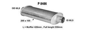Universal muffler i gruppen Tillflligt dolda artiklar hos  Professional Parts Sweden AB (P8486)