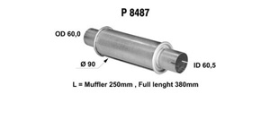 Universal muffler in the group  at  Professional Parts Sweden AB (P8487)