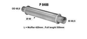 Universal muffler in the group  at  Professional Parts Sweden AB (P8488)