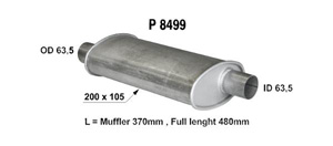 Universal muffler in the group  at  Professional Parts Sweden AB (P8499)