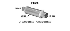 Universal muffler in the group  at  Professional Parts Sweden AB (P8550)