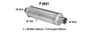 Universal muffler in the group  at  Professional Parts Sweden AB (P8551)