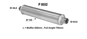 Universal muffler in the group  at  Professional Parts Sweden AB (P8552)