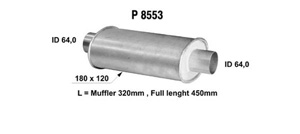 Universal muffler in the group  at  Professional Parts Sweden AB (P8553)