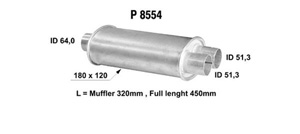Universal muffler in the group  at  Professional Parts Sweden AB (P8554)