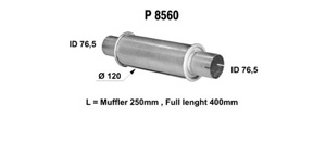 Universal muffler in the group  at  Professional Parts Sweden AB (P8560)