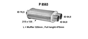 Universal muffler in the group  at  Professional Parts Sweden AB (P8563)