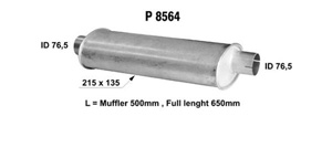 Universal muffler in the group  at  Professional Parts Sweden AB (P8564)