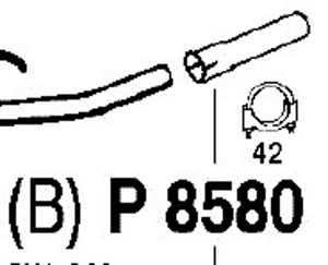 Universal tail pipe in the group  at  Professional Parts Sweden AB (P8580)