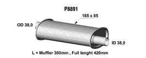 Universal muffler in the group  at  Professional Parts Sweden AB (P8891)