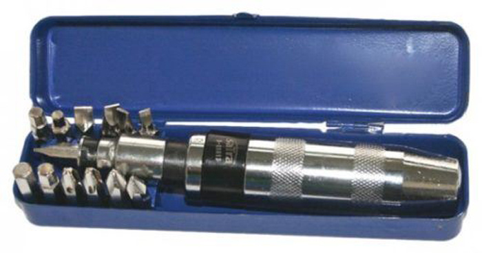 Impact screwdriver with 13 insert bits