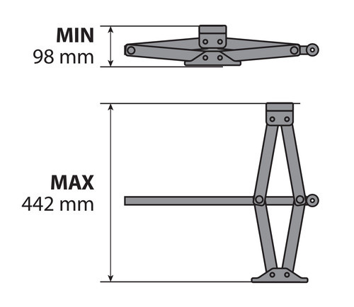 Scissor jack - 2.000 kg