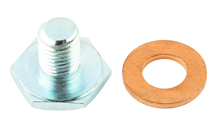 Oil drain plug complete with washer