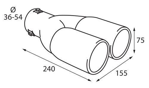 MUFFLER TIP TS-23 STAINLESS STEEL DIAM.38-48MM