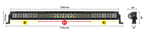 Curved Led bar - 10/30V - 110 cm