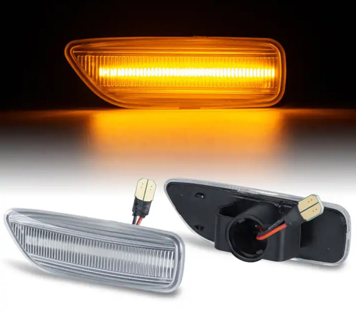 LED Side lamp Clear lens Dynamic amber 1 pair