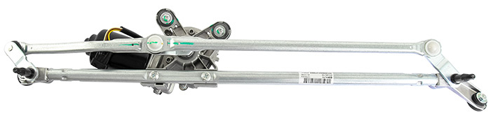 Wiper arm linkage incl electrical motor