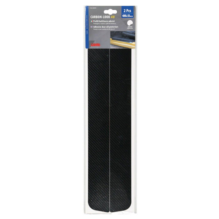 Carbon-Look adhesive door sill protectors 2Pcs - 480x55 mm