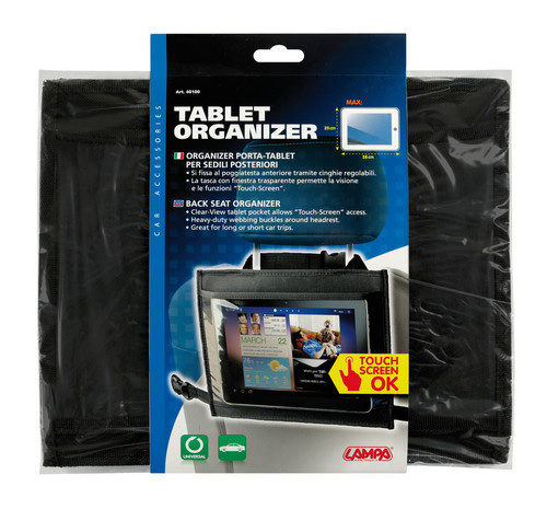 Tablet organizer back seat organizer