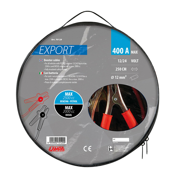 Booster cable 12/24V 2.5m  400 A - 400 A - 12 mm�