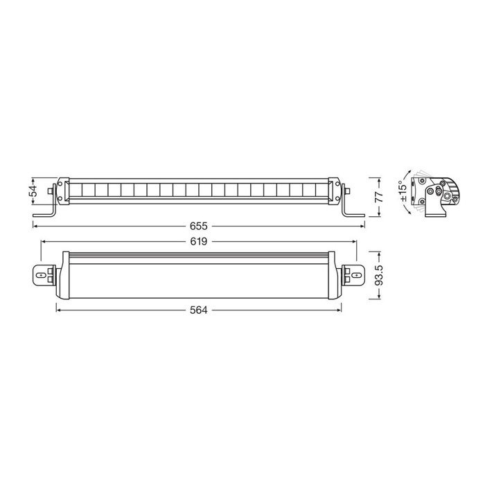 Lightbar FX500-CB - 12/24V Osram